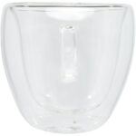 Manti 2-piece 100 ml double-wall glass cup with bamboo coaster - Image 4