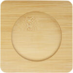 Manti 2-piece 250 ml double-wall glass cup with bamboo coaster - Image 6