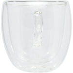 Manti 2-piece 250 ml double-wall glass cup with bamboo coaster - Image 4