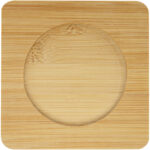 Manti 2-piece 350 ml double-wall glass cup with bamboo coaster - Image 6