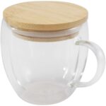 Lenora 250 ml glass cup with bamboo lid - Image 4