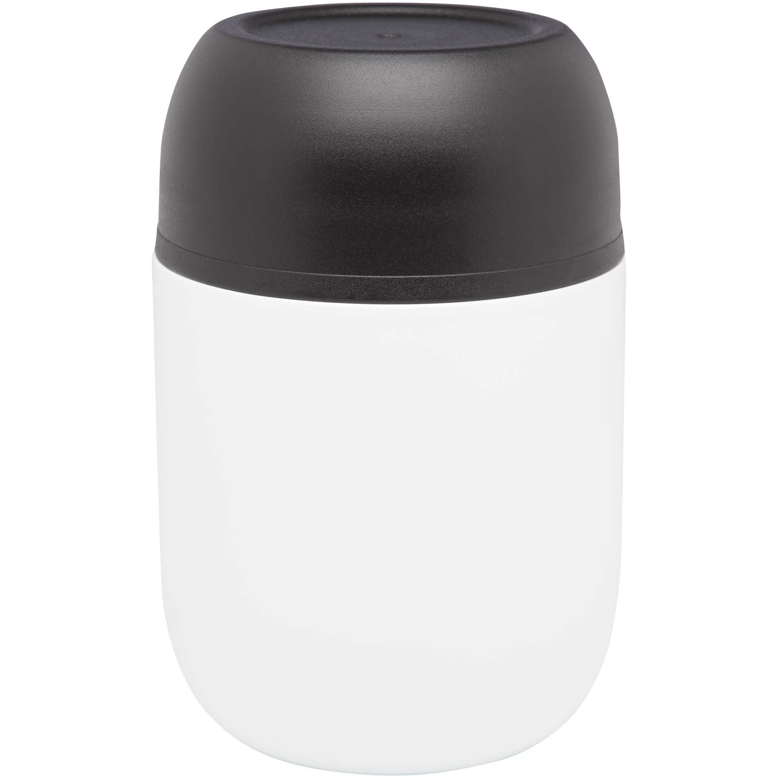 11342101 Supo 480 ml double-walled recycled stainless steel lunch pot with foldable spoon - Image 1