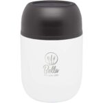 Supo 480 ml double-walled recycled stainless steel lunch pot with foldable spoon - Image 2
