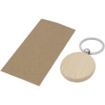 Giovanni beech wood round keychain - Image 6