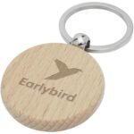 Giovanni beech wood round keychain - Image 3
