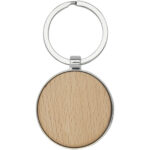 Moreno beech wood round keychain - Image 4