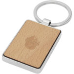 Mauro beech wood rectangular keychain - Image 2