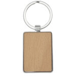 Mauro beech wood rectangular keychain - Image 4