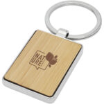 Neta bamboo rectangular keychain - Image 2