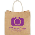 Harry coloured edge jute tote bag 25L - Image 2