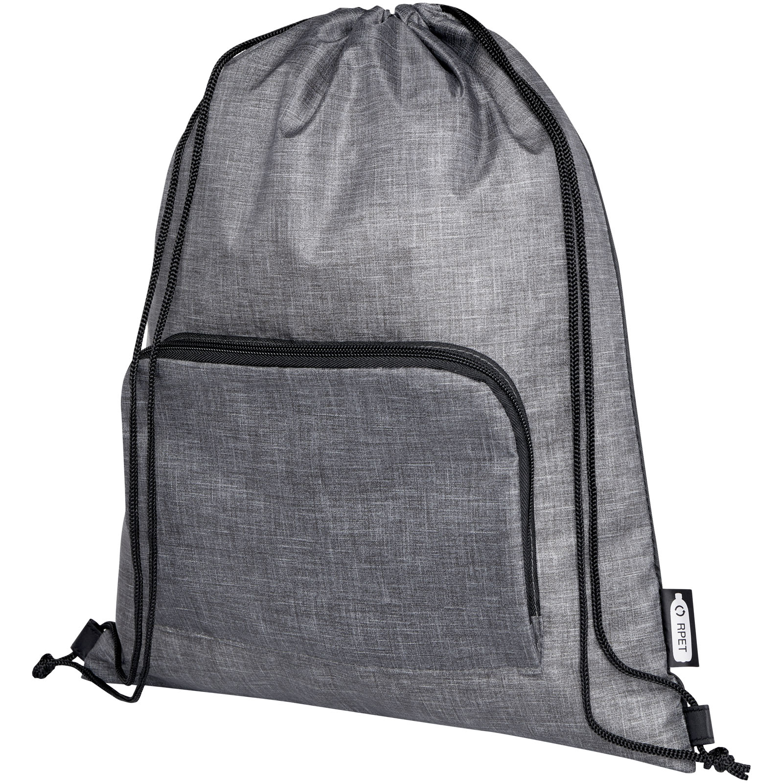 12064680 Ash recycled foldable drawstring bag 7L - Image 1