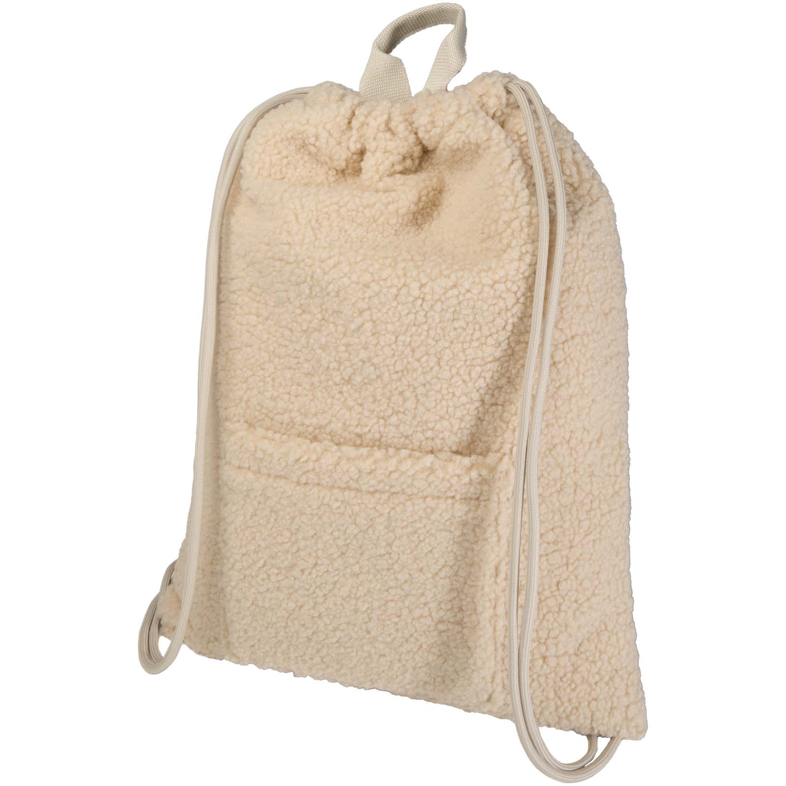 12077306 Bear GRS recycled sherpa drawstring backpack 9L - Image 1