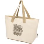 Sierra 140 g/m² GRS recycled foldable cotton tote bag 12L - Image 2