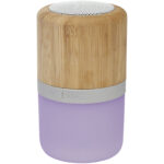 Aurea bamboo Bluetooth® speaker with light - Image 7