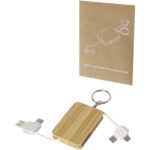 Reel 6-in-1 retractable bamboo key ring charging cable - Image 5
