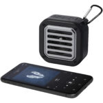 Solo 3W IPX5 RCS recycled plastic solar Bluetooth® speaker with carabiner - Image 7