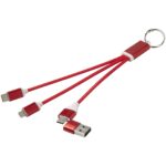 Metal 4-in-1 recycled aluminium charging cable with keychain - Image 6