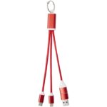Metal 4-in-1 recycled aluminium charging cable with keychain - Image 3