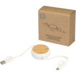 Chechia 5-in-1 recycled plastic 100 cm retractable data sync and 45W fast charge cable