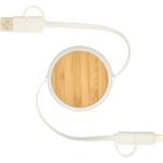 Chechia 5-in-1 recycled plastic 100 cm retractable data sync and 45W fast charge cable - Image 4