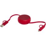 Alasia 5-in-1 100 cm recycled plastic and aluminium retractable data sync and 45W fast charge cable - Image 6
