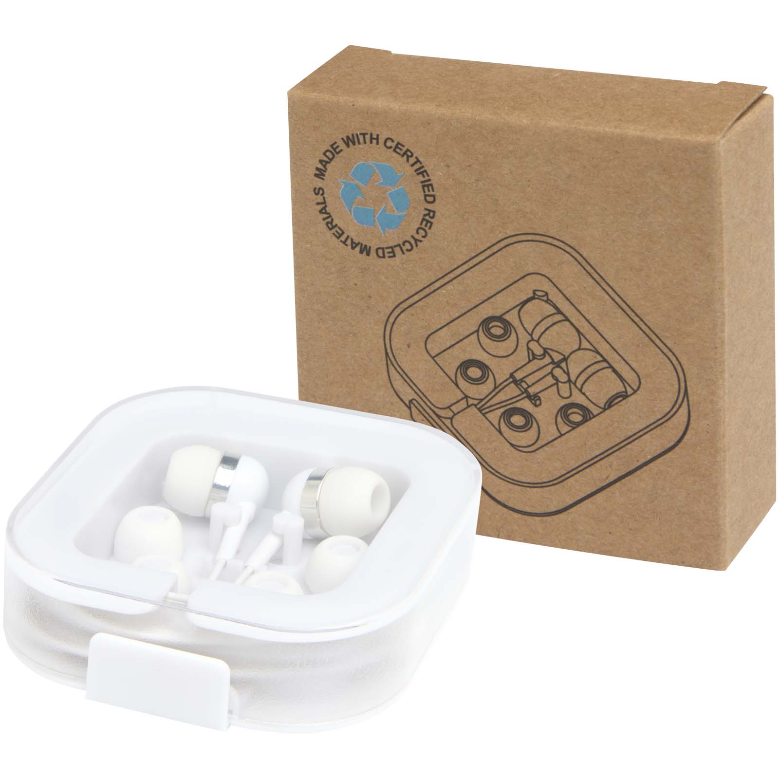 12443801 Baekdu wired Type-C earbuds with recycled plastic storage box - Image 1