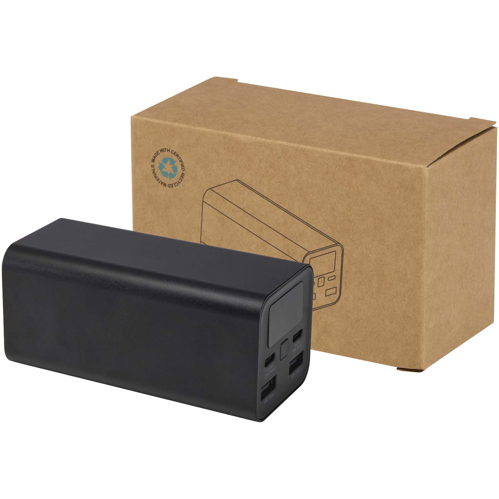 12444090 Acamar 20.000 mAh 70W recycled aluminium laptop power bank - Image 1