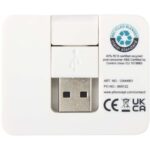 Gaia 4-port USB hub with USB-A and Type-C output and dual input - made from recycled plastic - Image 4