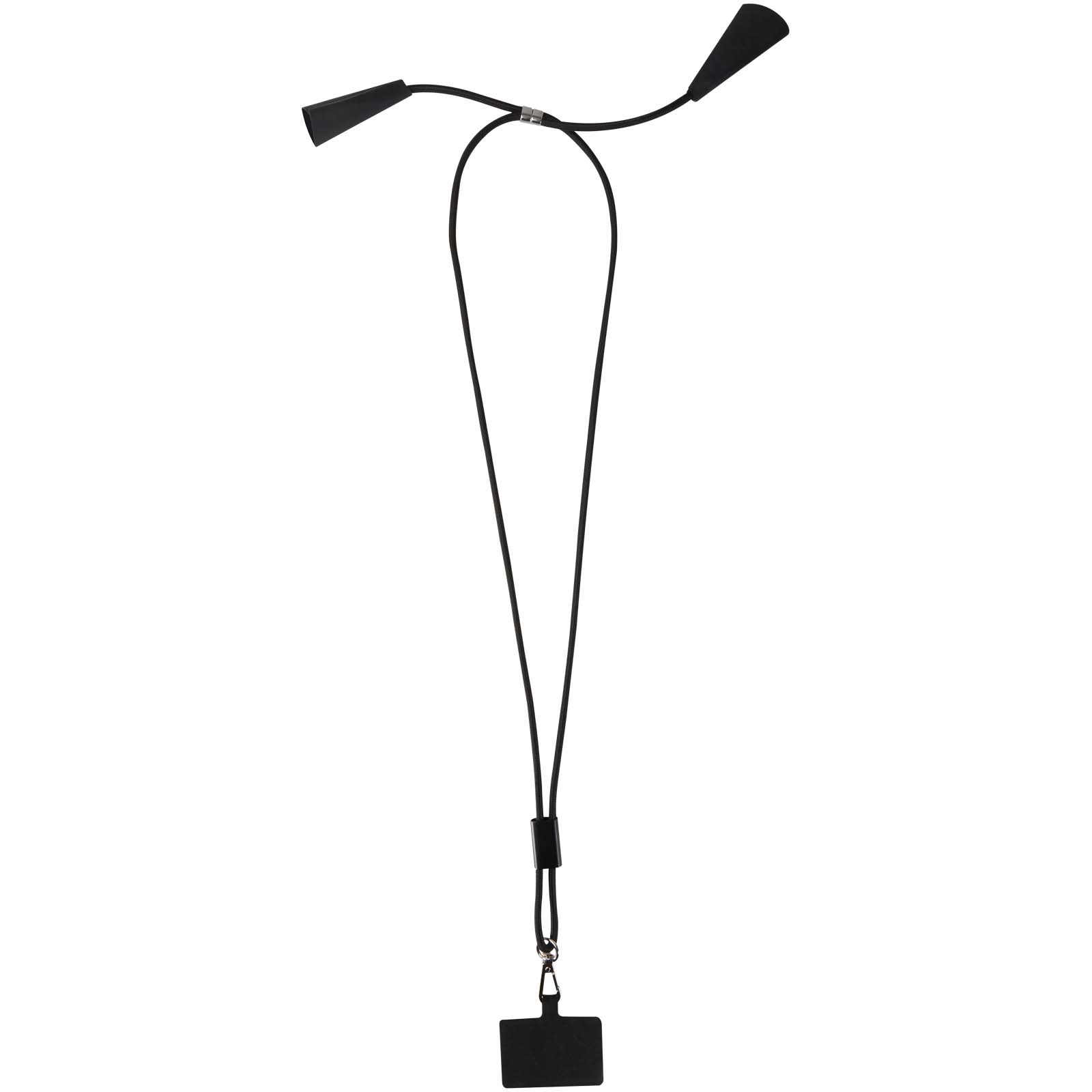 12445390 Funi recycled plastic smartphone lanyard with built-in data sync and 100W fast charge 5-in-1 cable - Image 1