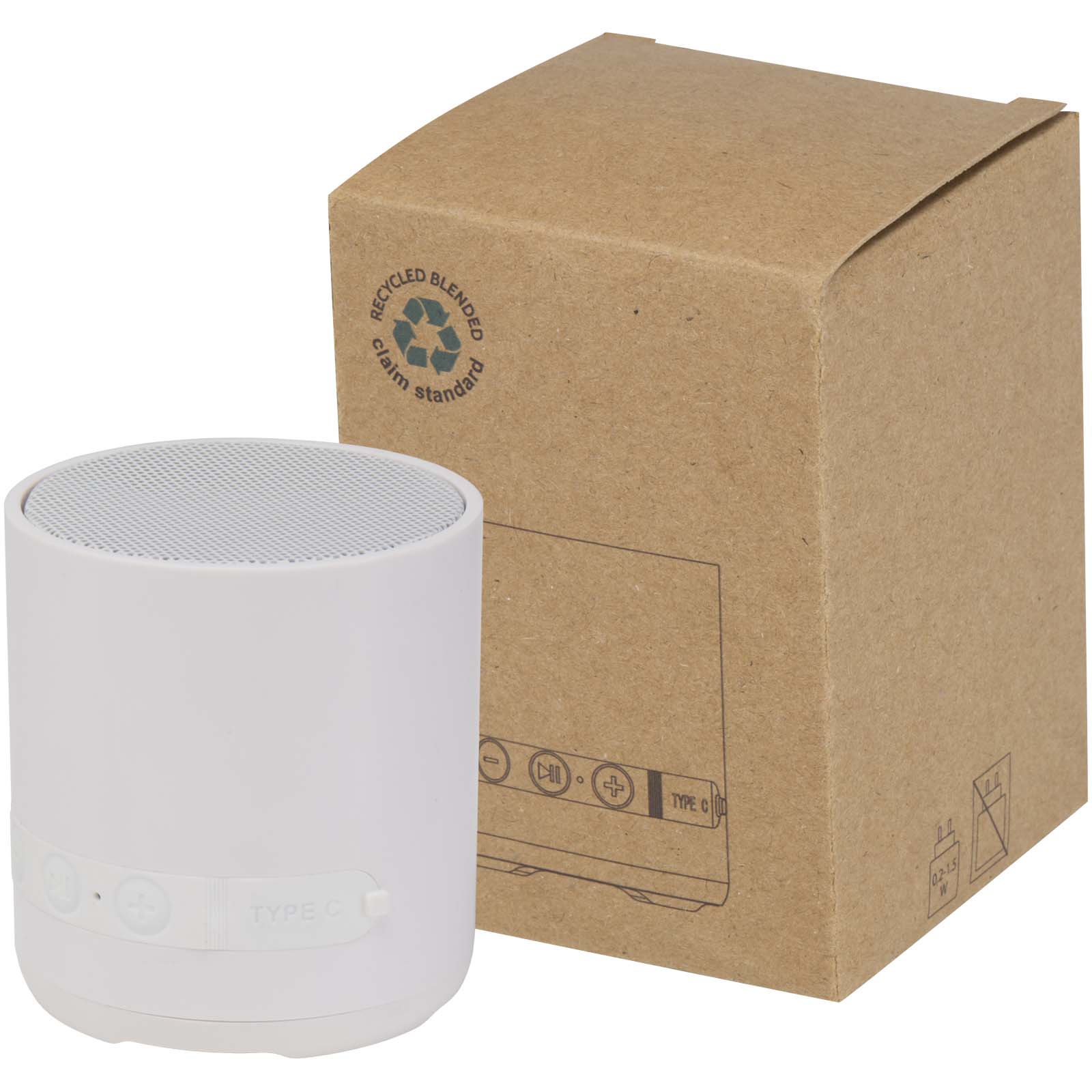 12445401 Hunor 3W recycled plastic wireless speaker - Image 1
