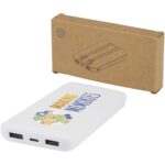 Adhil 10.000 mAh 10W recycled plastic power bank with 2 built-in cables - Image 2