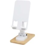 Alfirk recycled plastic foldeable desk phone stand with bamboo details - Image 4