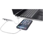 Alkaid 4-port recycled aluminium USB-A and Type-C hub with dual input - Image 5
