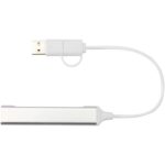 Alkaid 4-port recycled aluminium USB-A and Type-C hub with dual input - Image 4