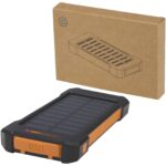 Altair 5000 mAh 10W recycled plastic rugged solar power bank with built-in torch - Image 2