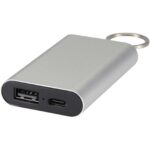 Arcturus 2000 mAh recycled aluminium power bank with keychain - Image 6