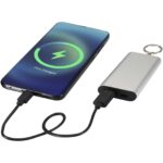 Arcturus 2000 mAh recycled aluminium power bank with keychain - Image 7