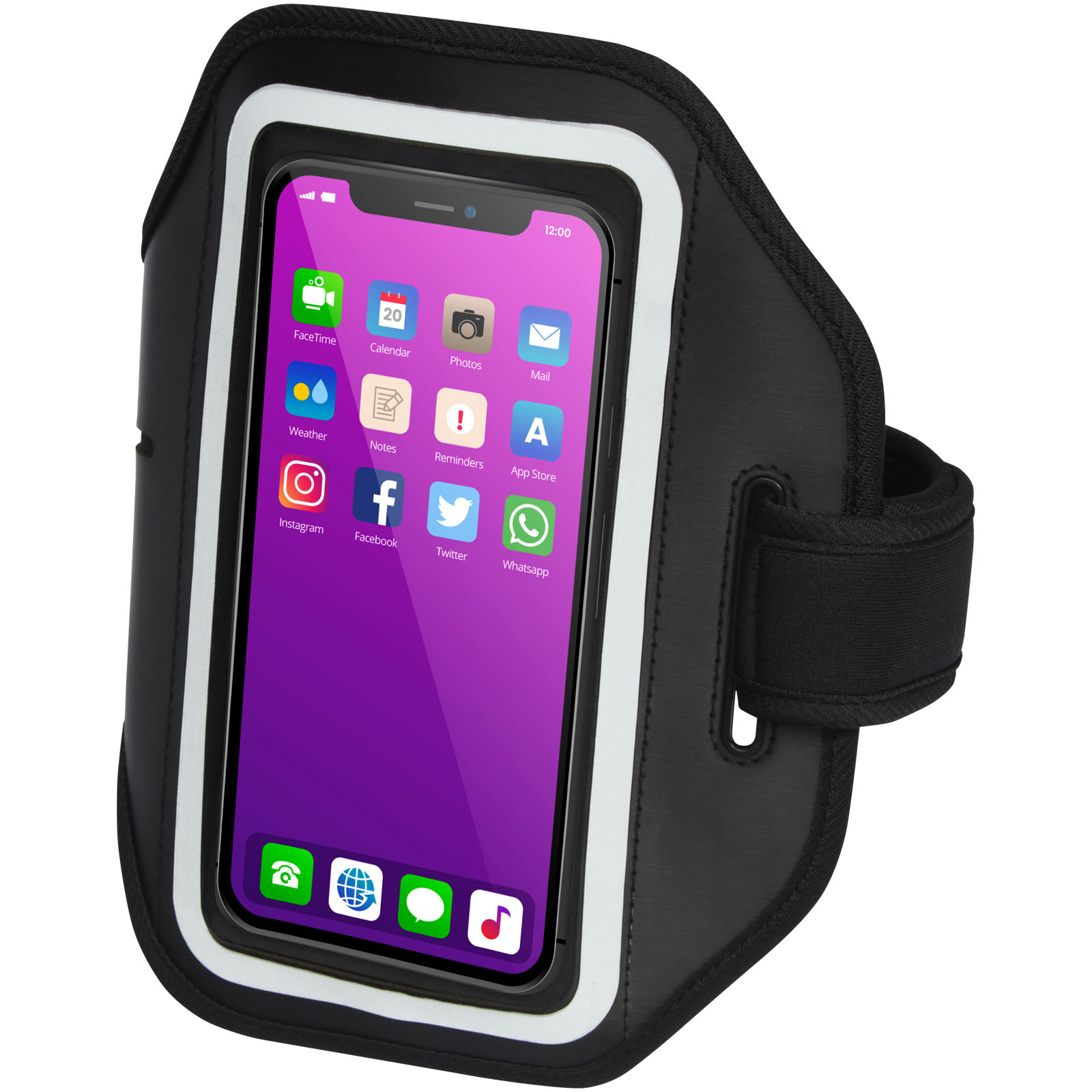 12500090 Haile reflective smartphone bracelet with transparent cover - Image 1