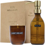 Wellmark Discovery 250 ml hand soap dispenser and 150 g scented candle set - bamboo fragrance