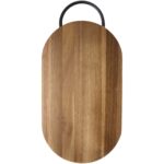 Prestige acacia wood chopping board with bread knife - Image 3