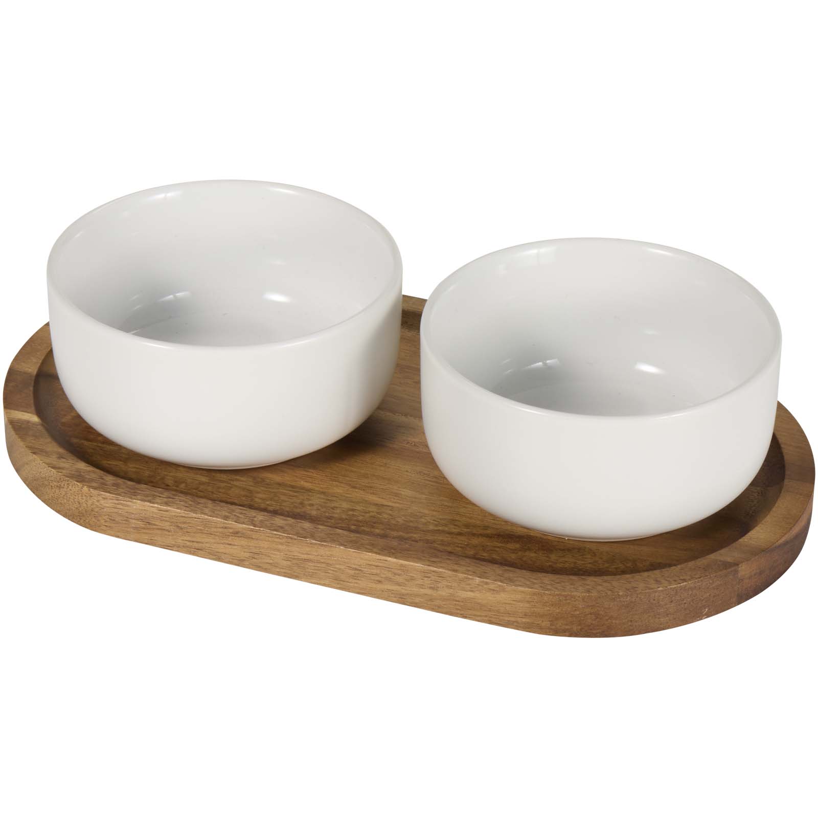 12640501 Noa wooden tray and ceramic serving bowls set - Image 1