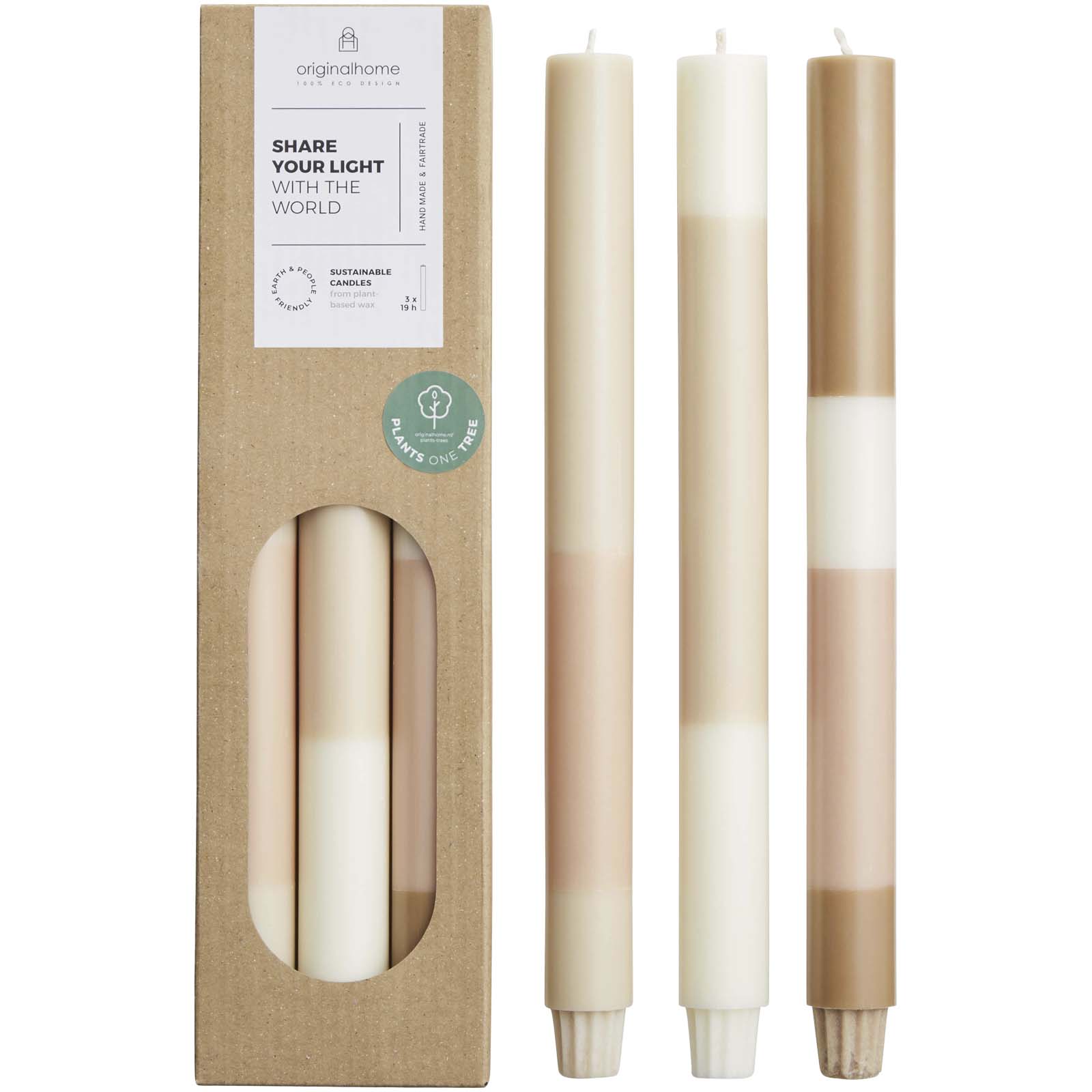 12642602 Originalhome layered limestone candles - set of 3 - Image 1