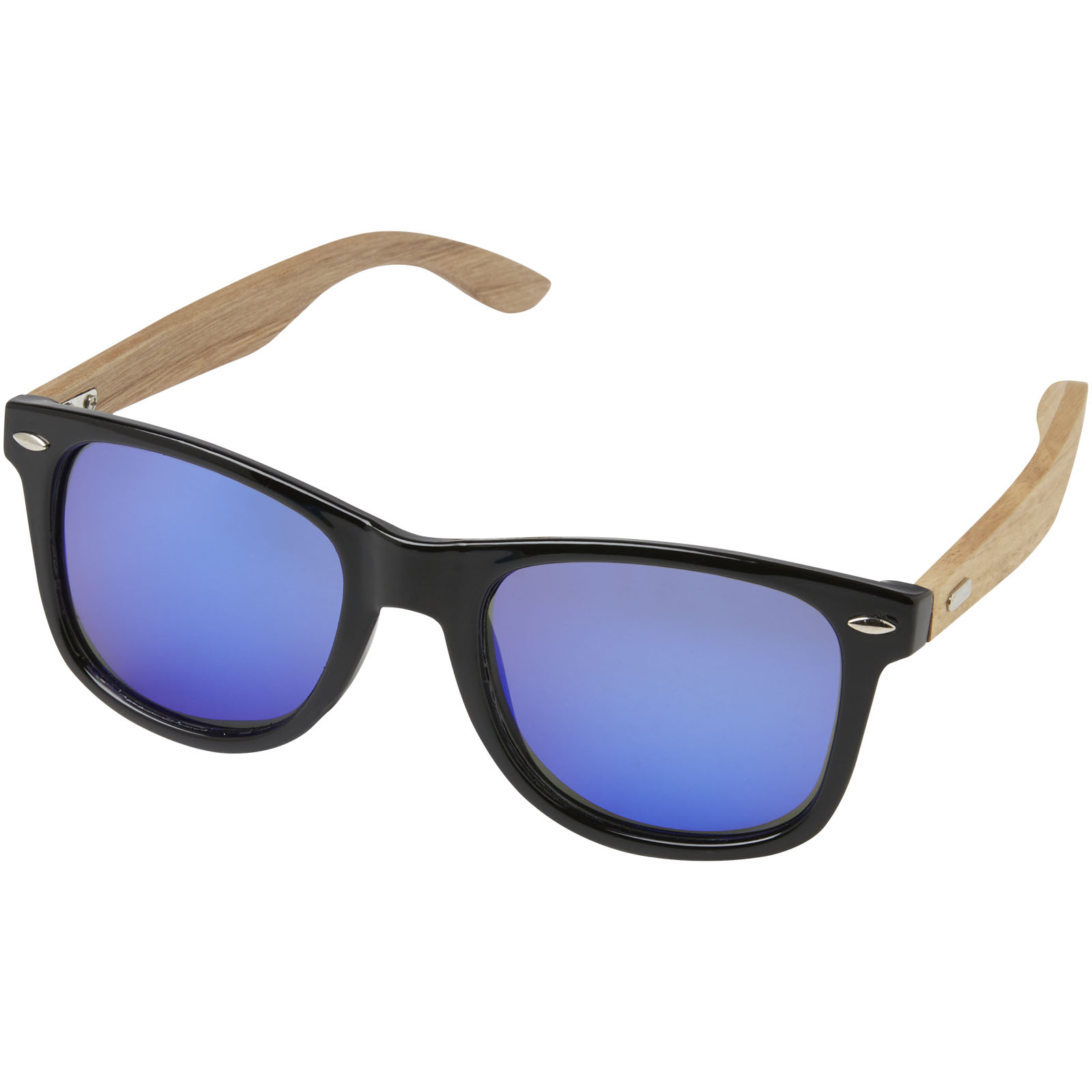 12700271 Hiru rPET/wood mirrored polarized sunglasses in gift box - Image 1