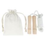 Denise wooden skipping rope in cotton pouch - Image 5