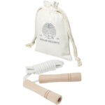 Denise wooden skipping rope in cotton pouch - Image 2