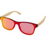 Tan sunglasses with bamboo temples