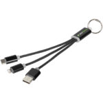 Metal 3-in-1 charging cable with keychain - Image 2