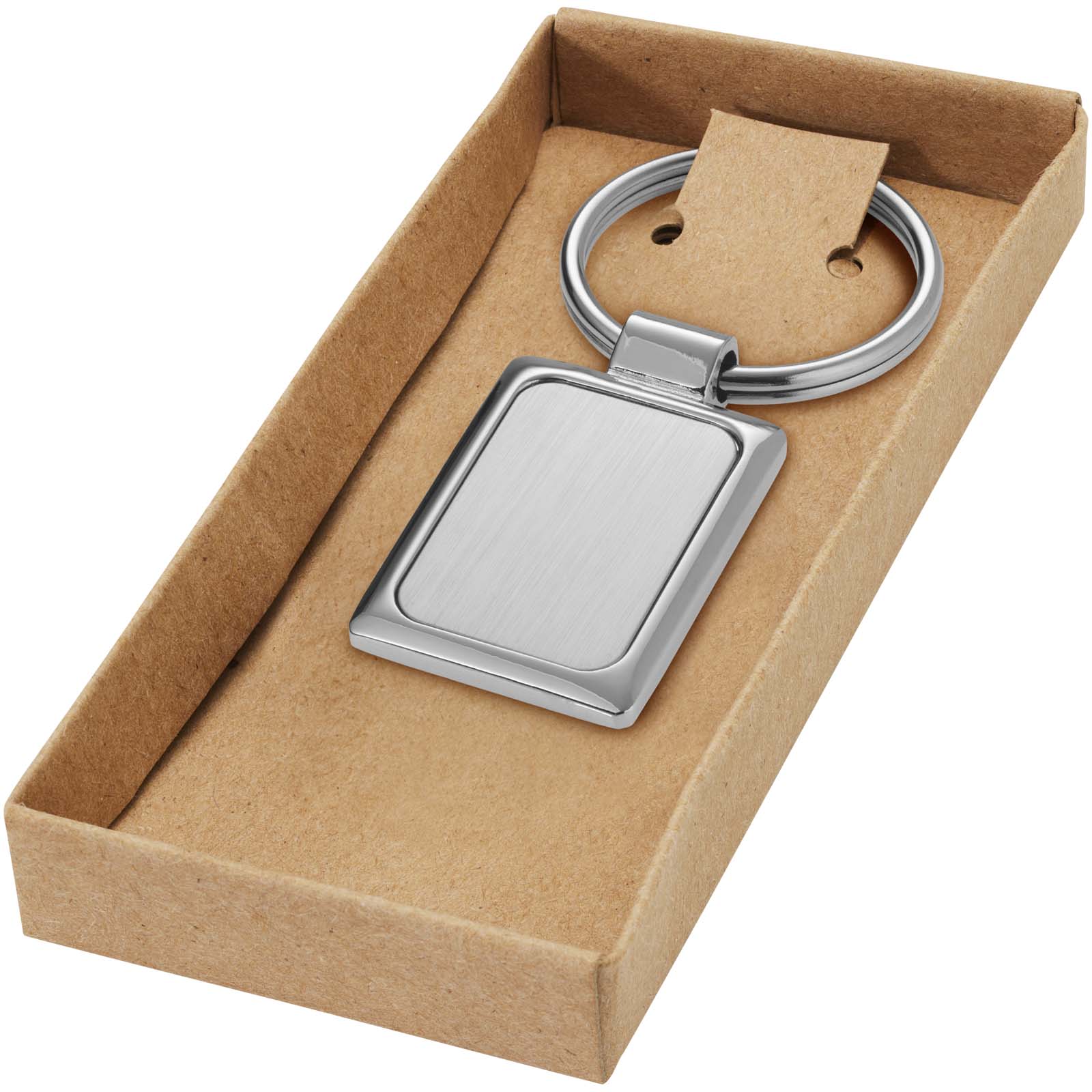 19538050 Sergio rectangular metal keychain - Image 1