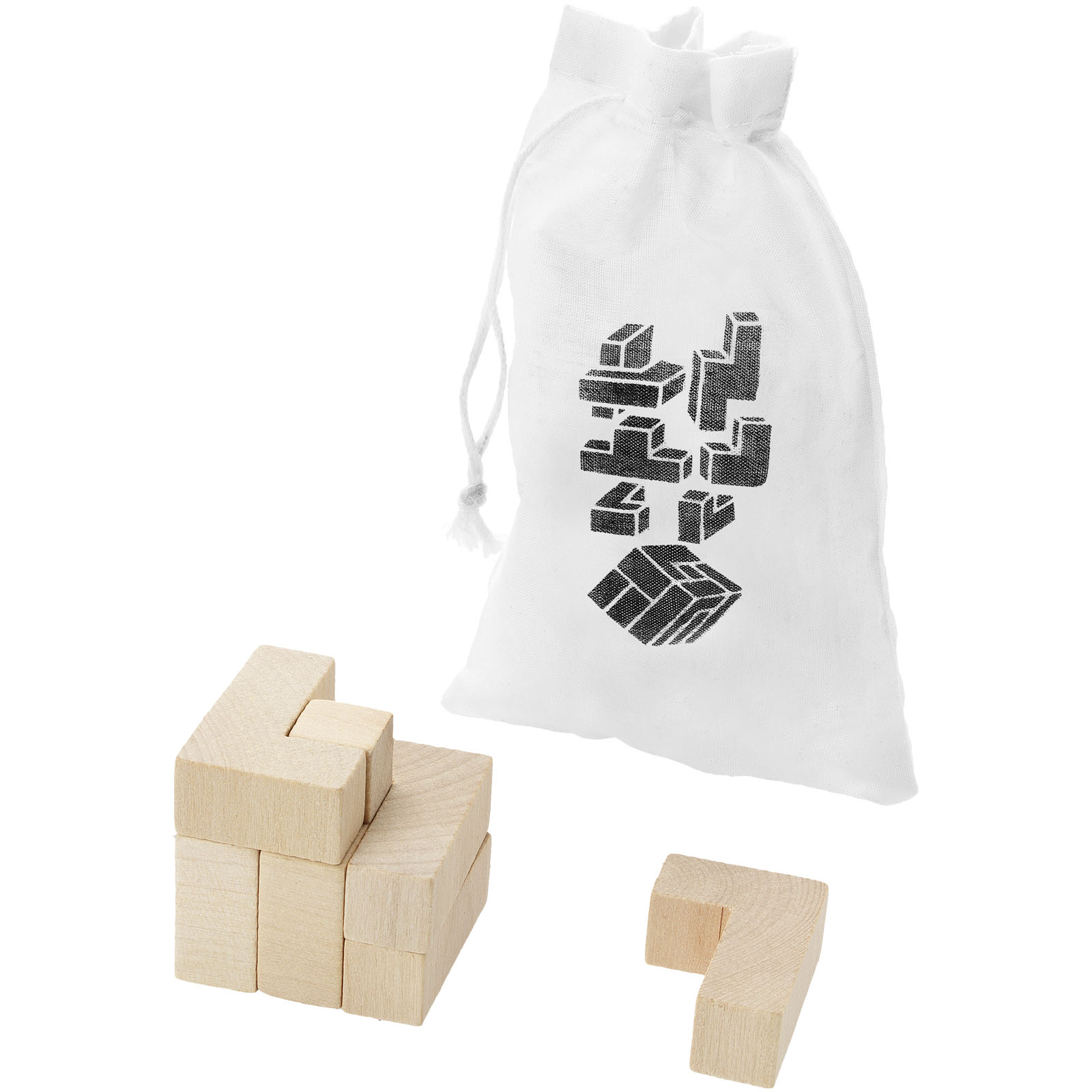 19544809_3D Solfee wooden squares brain teaser with pouch - Image 1