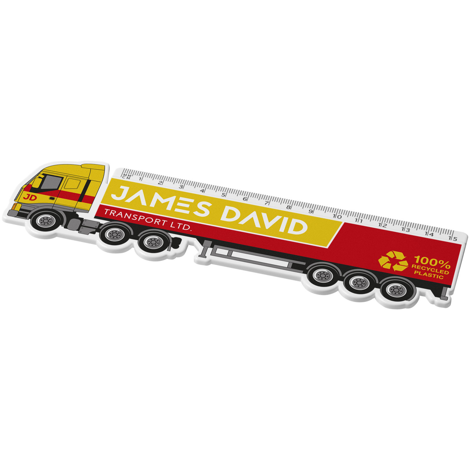 21045601 Tait 15 cm lorry-shaped recycled plastic ruler - Image 1